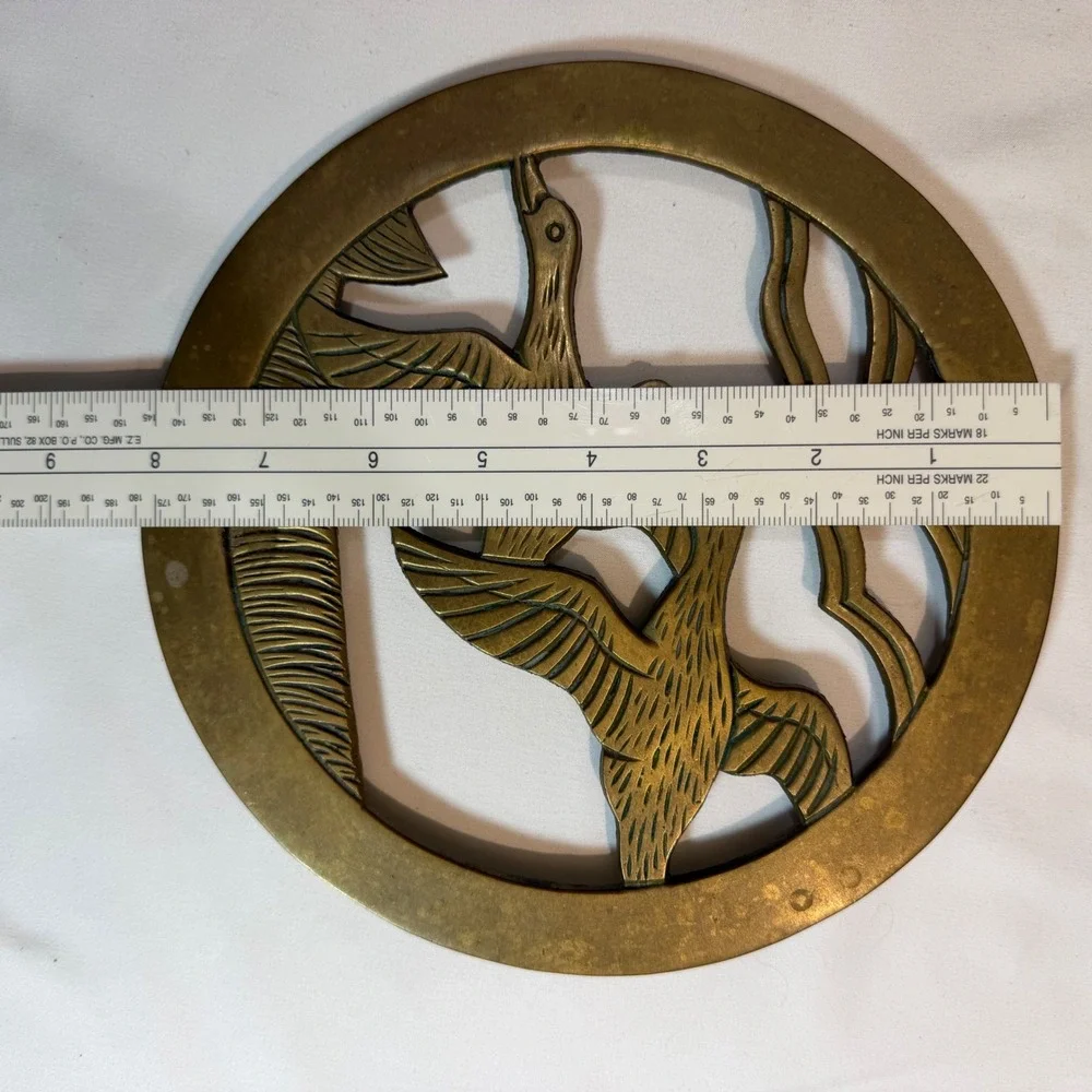 Penco Vintage Flying Geese Brass Trivet Wall Art MCM